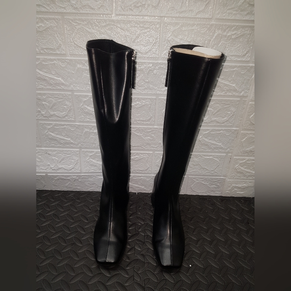 New! Aloha Vegan Leather Square Toed Black Boots